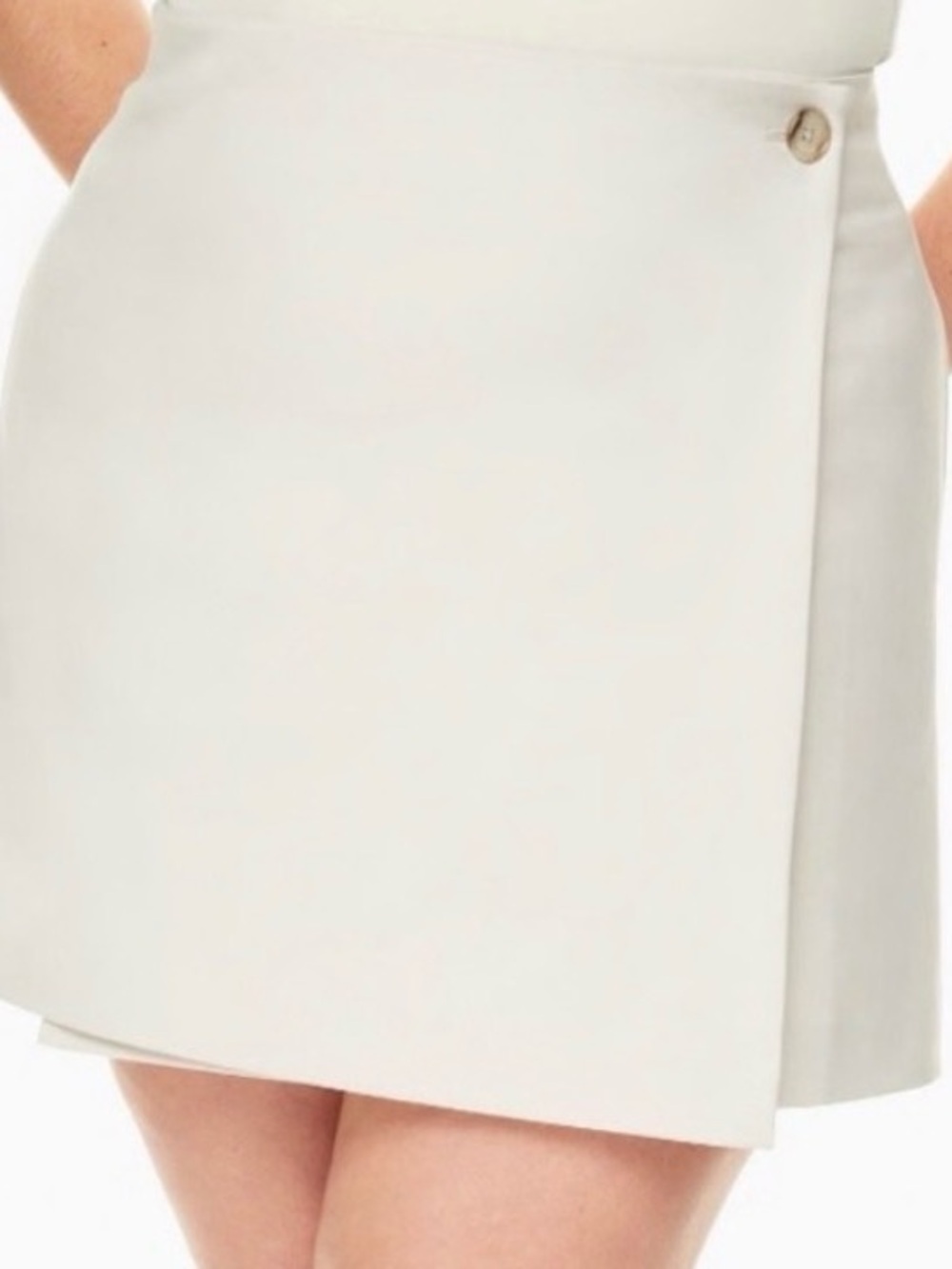 Aritzia Babaton Madden Wrap Mini Skirt in Matte Pearl